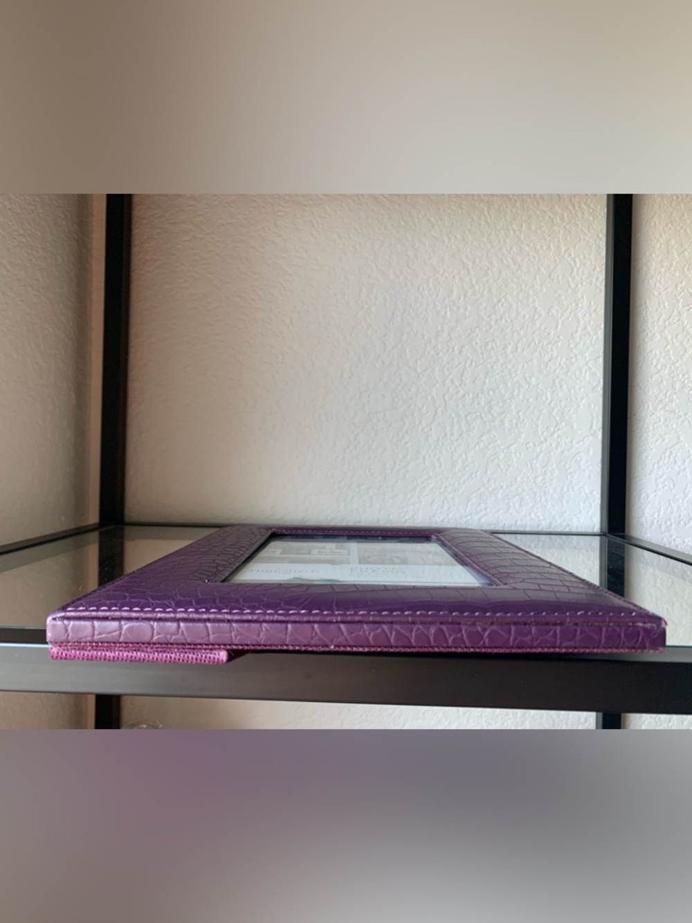 Threshold Deep Plum Purple Faux Croc Picture Frame 5x7 Decorative Photo Frame - Picture 6 of 10